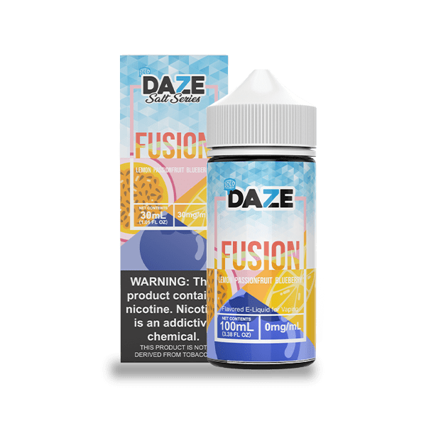 Shop 7 Daze Fusion Lemon Passionfruit Blueberry ICED 100ml Vape Juice in australian