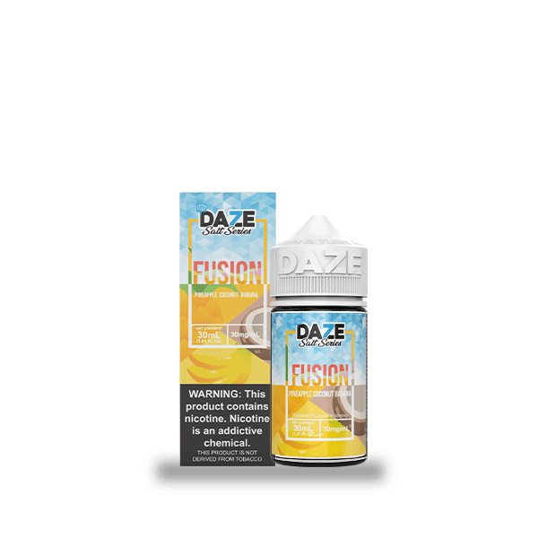 Shop 7 Daze Fusion Pineapple Coconut Banana ICED 30ml Nic Salt Vape Juice in australian