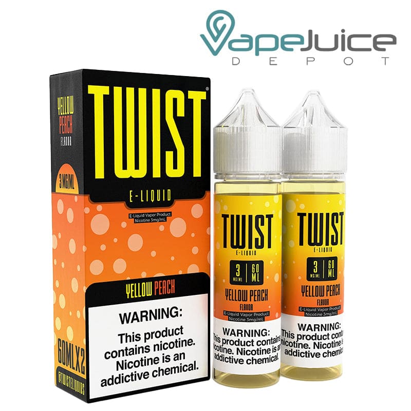 Shop Yellow Peach Twist E-Liquid 120ml in australian