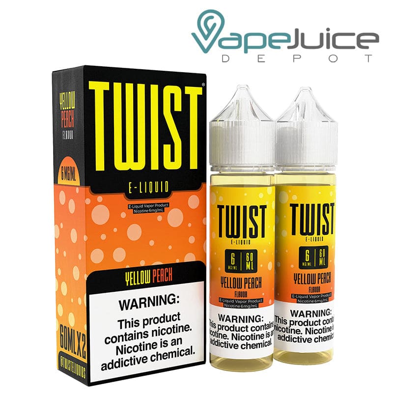 Shop Yellow Peach Twist E-Liquid 120ml in australian