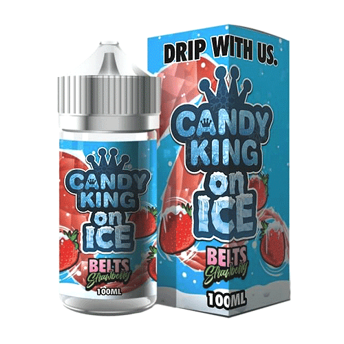 Shop Candy King on Ice Belts Strawberry 100ml Vape Juice in australian