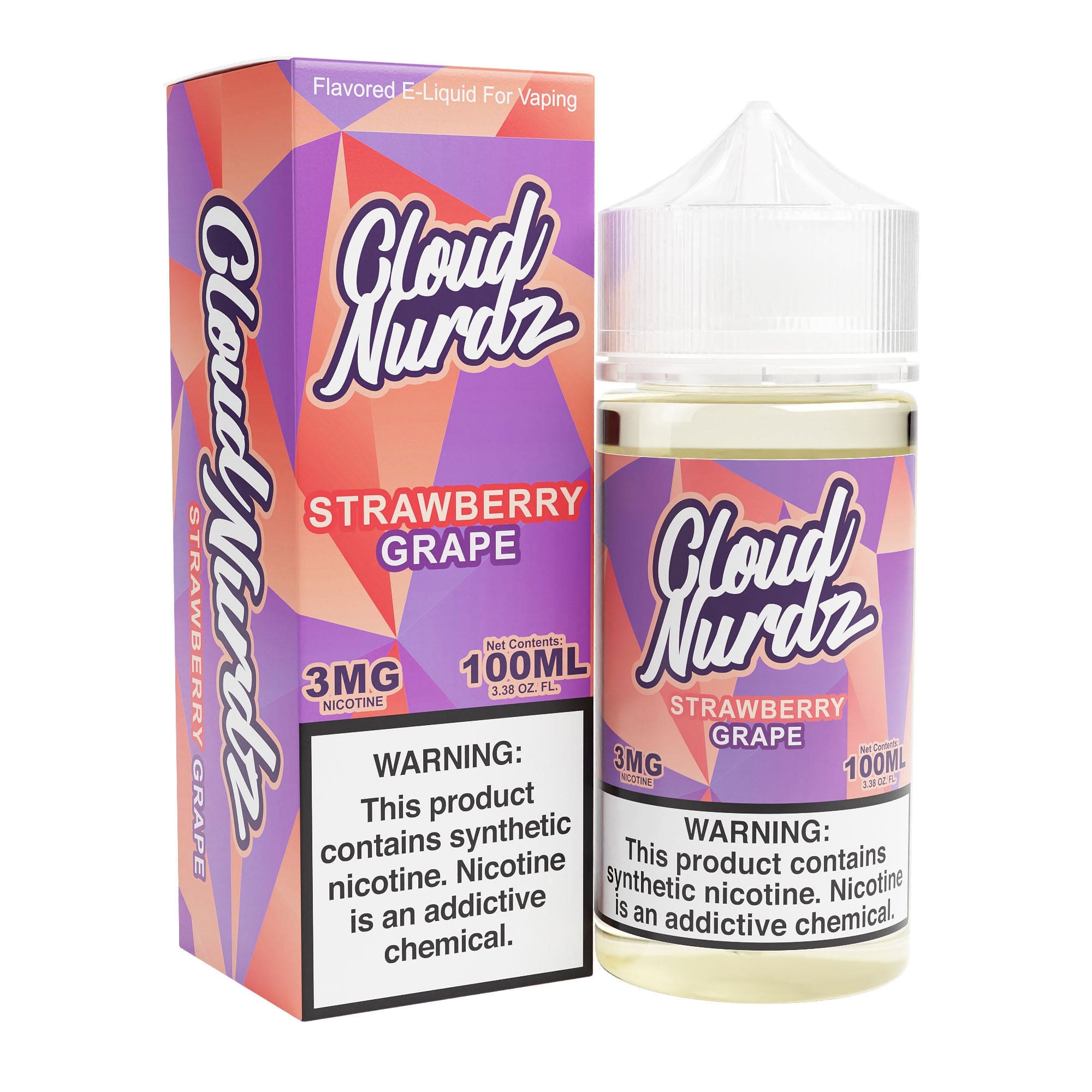 Shop Cloud Nurdz Grape Strawberry Synthetic Nic 100ml Vape Juice in australian