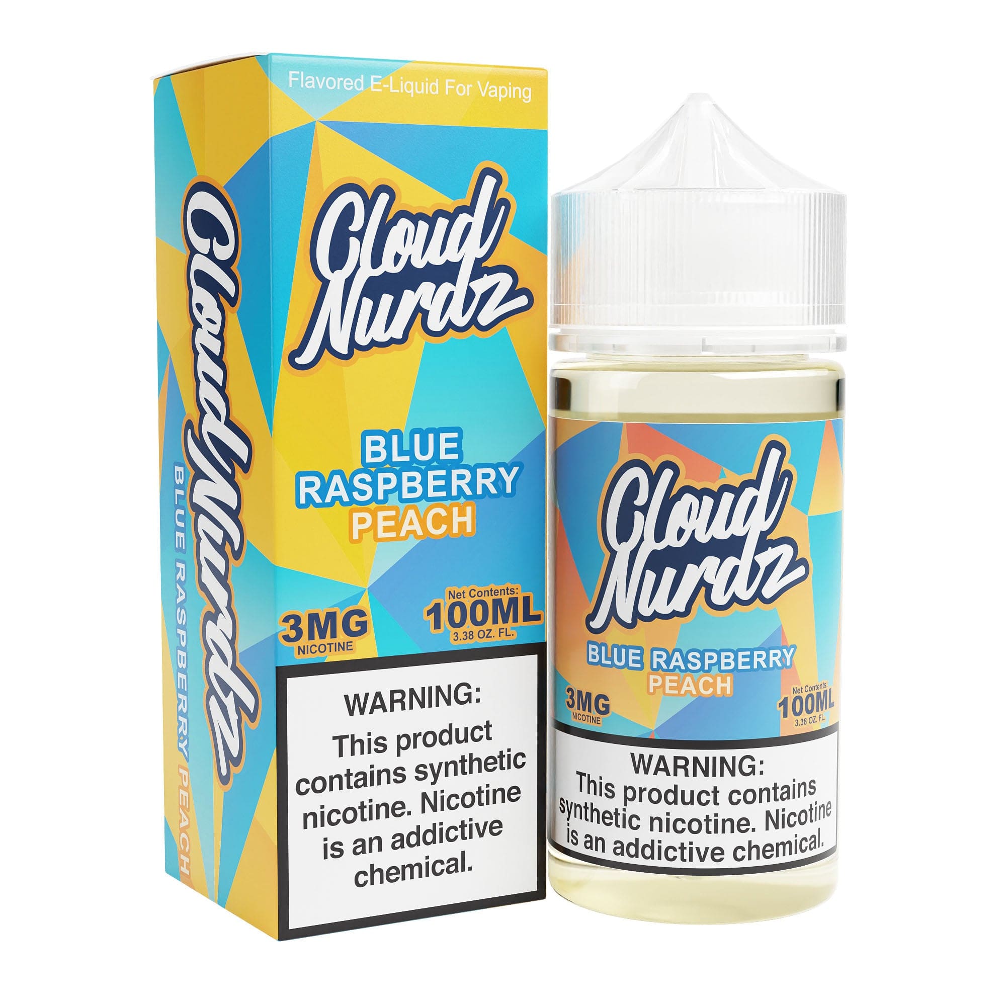 Shop Cloud Nurdz Peach Blue Raspberry 100ml Synthetic Nic Vape Juice in australian
