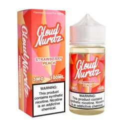 Shop Cloud Nurdz Strawberry Peach Synthetic Vape Juice 100ml in australian