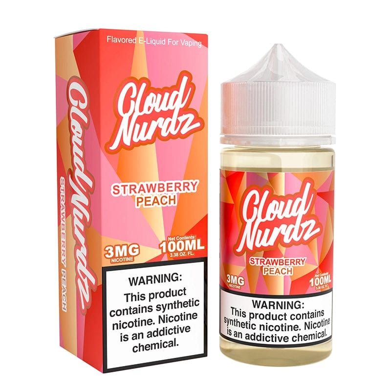 Shop Cloud Nurdz Strawberry Peach Synthetic Vape Juice 100ml in australian