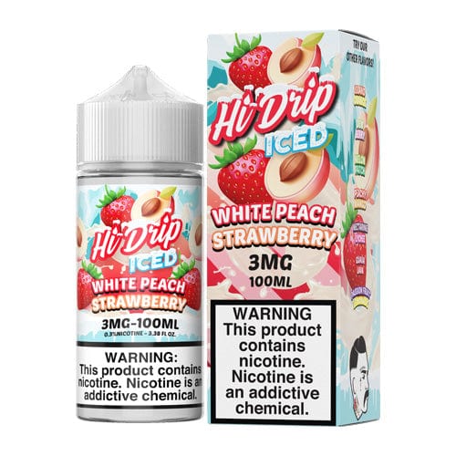 Shop Hi-Drip Iced White Peach Strawberry 100ml Vape Juice in australian