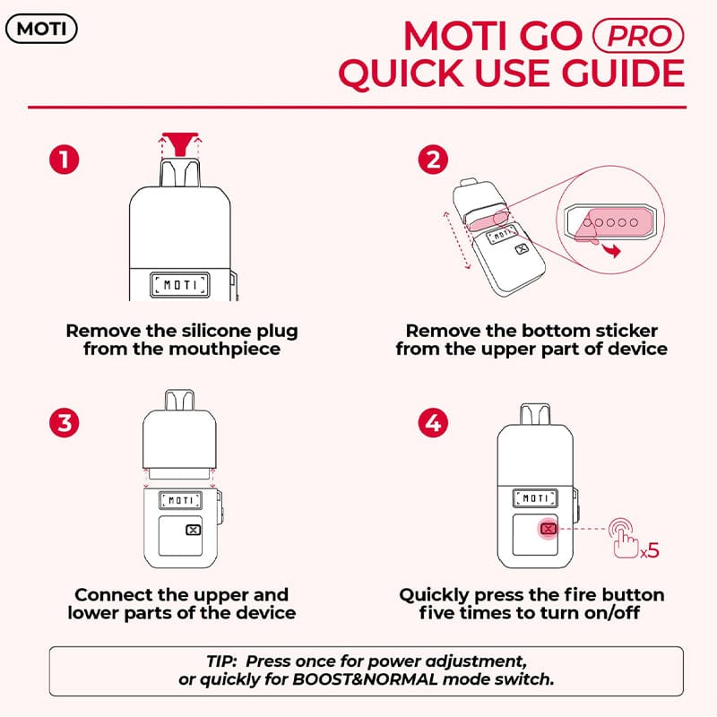 Shop MOTI GO Pro Disposable Vape 1110mAh (5%, 12000 Puffs) in australian