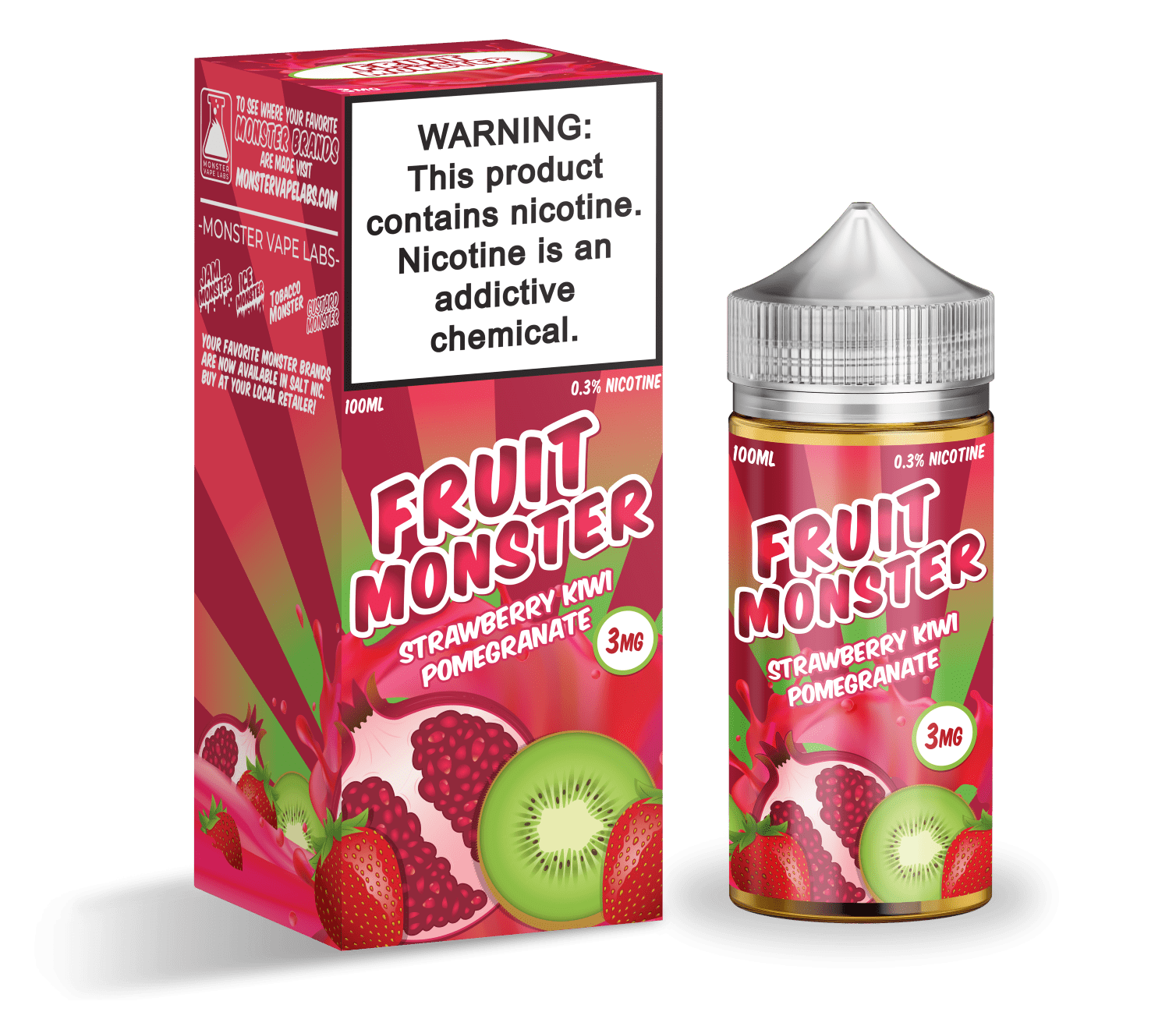 Shop Fruit Monster Strawberry Kiwi Pomegranate 100ml Vape Juice in australian