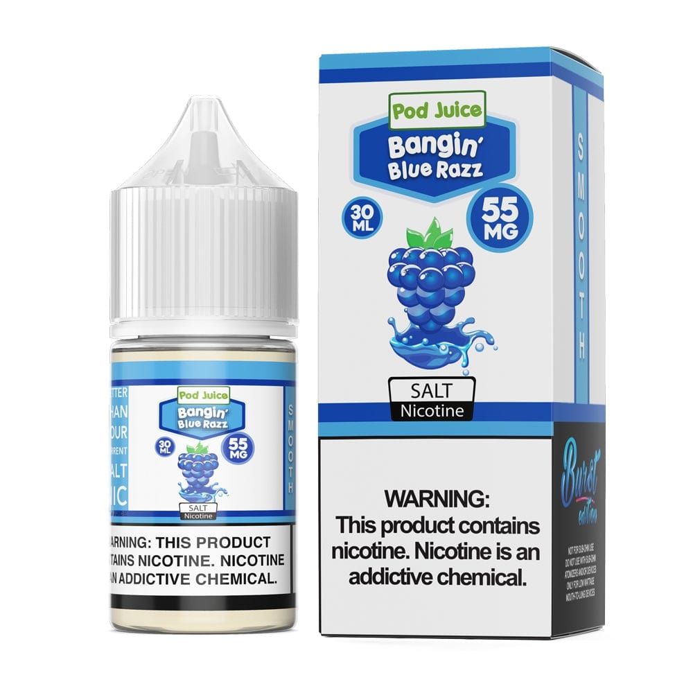 Shop Pod Juice Bangin Blue Razz TF 30ml Nic Salt Vape Juice in australian