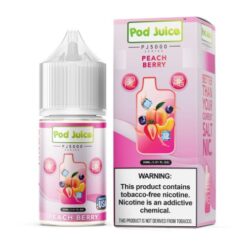 Shop Pod Juice Peach Berry PJ5000 TF 30ml Nic Salt Vape Juice in australian