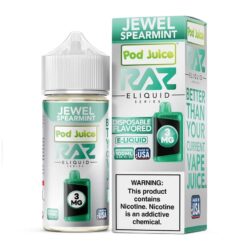 Shop Pod Juice x RAZ Jewel Spearmint Synthetic Vape Juice 100ml in australian
