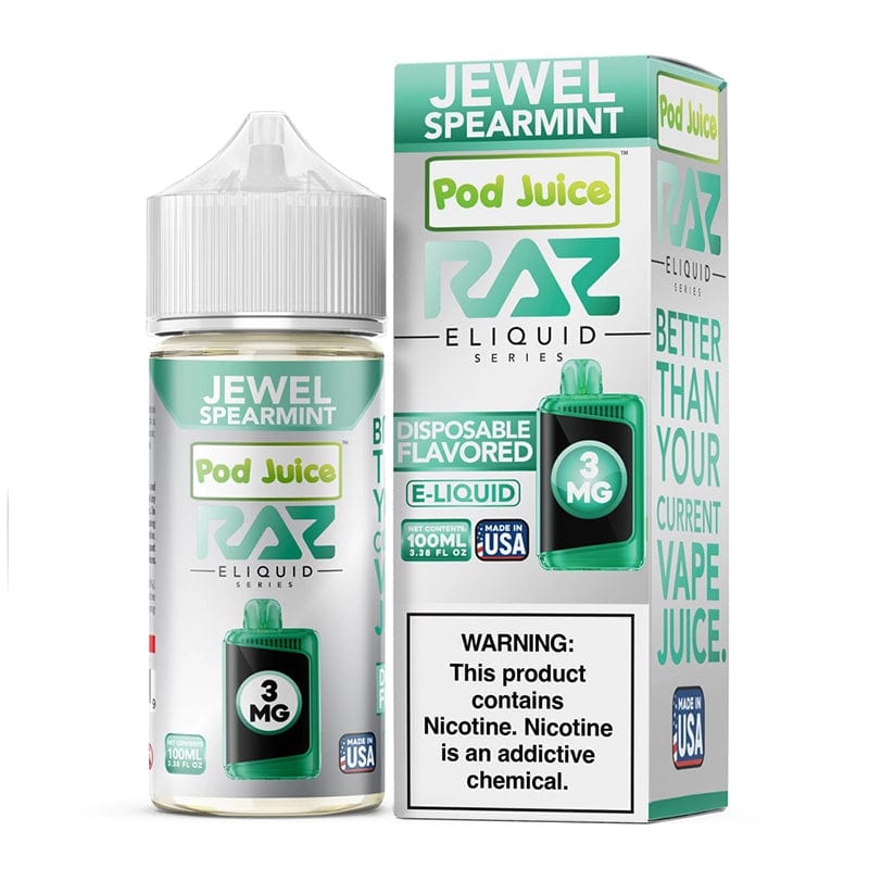 Shop Pod Juice x RAZ Jewel Spearmint Synthetic Vape Juice 100ml in australian