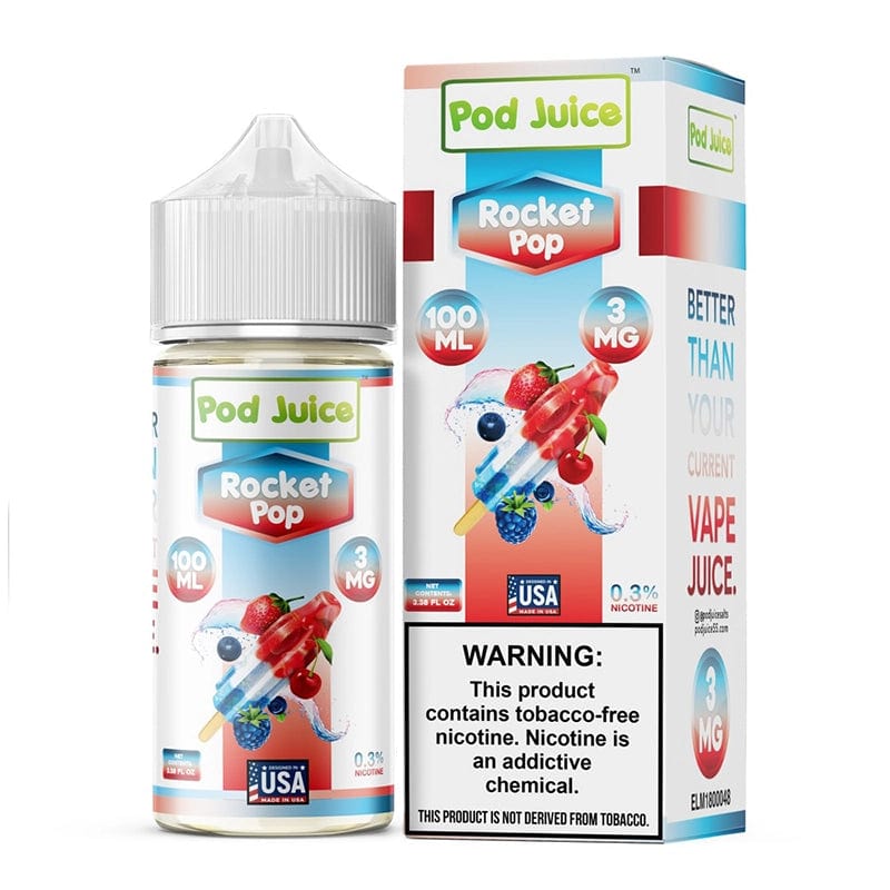 Shop Pod Juice Rocket Pop Synthetic Vape Juice 100ml in australian