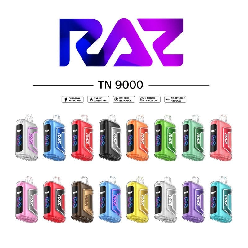 Shop RAZ TN9000 Disposable Vape (0% & 5%, 9000 Puffs) in australian