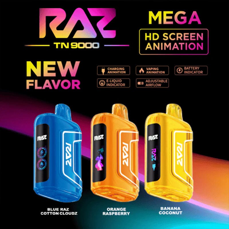 Shop RAZ TN9000 Disposable Vape (0% & 5%, 9000 Puffs) in australian