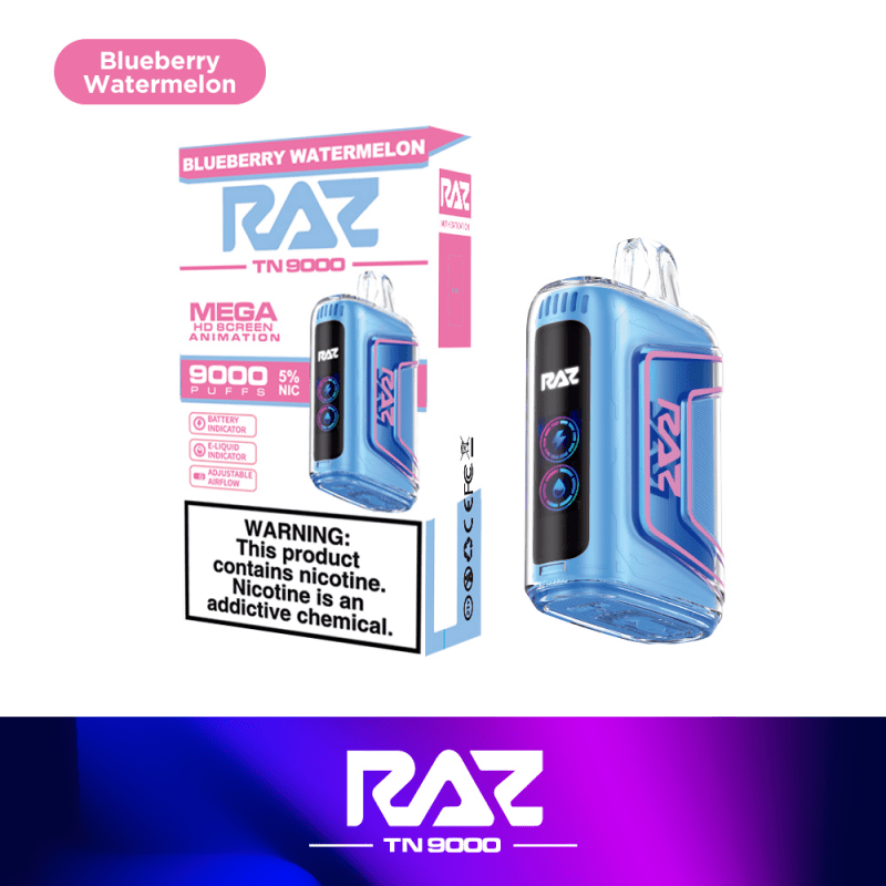 Shop RAZ TN9000 Disposable Vape (0% & 5%, 9000 Puffs) in australian